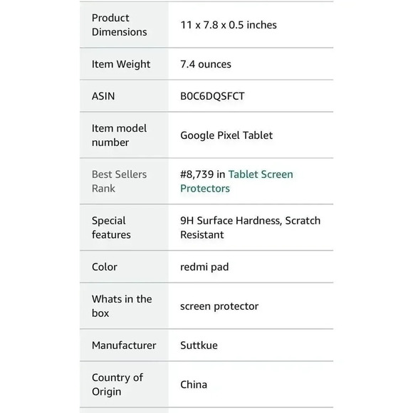 10.95" Screen Protector Compatible With Google Pixel Tablet  9H Hardness 2 Pack - Picture 6 of 7